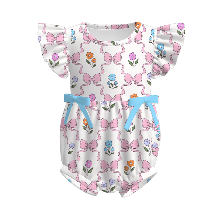 Summer vibe flutter sleeve romper for baby