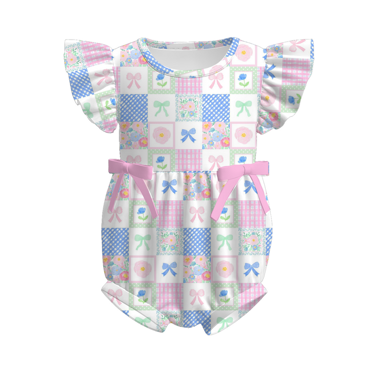Summer vibe flutter sleeve romper for baby
