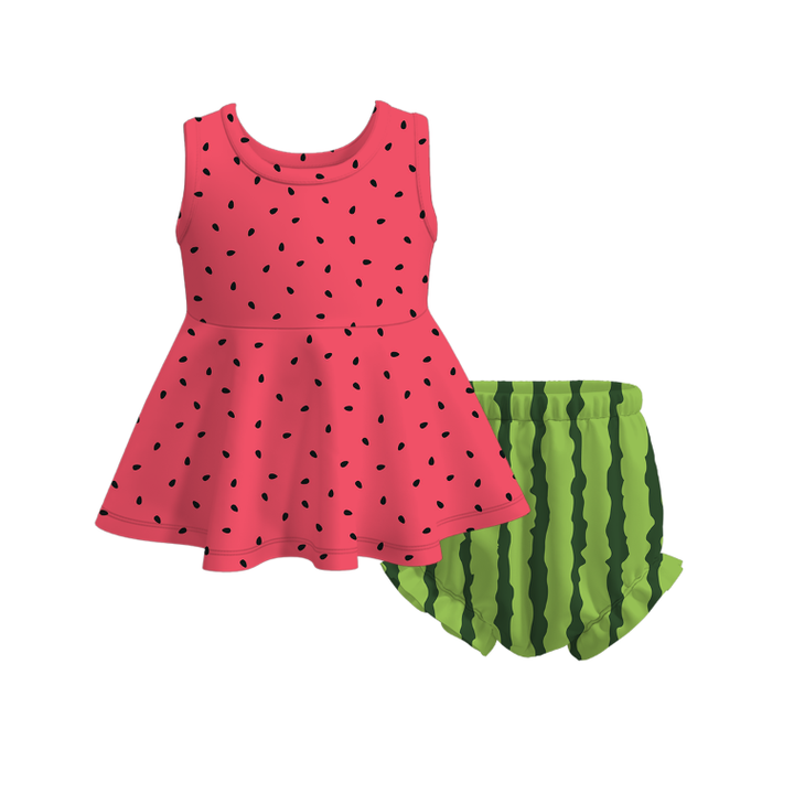 Baby girls summer sleeveless top& bubble short set