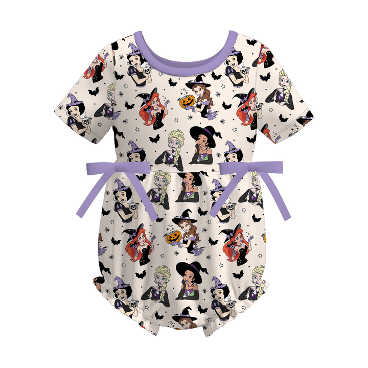 Halloween Witch princess short sleeve bowknot romper