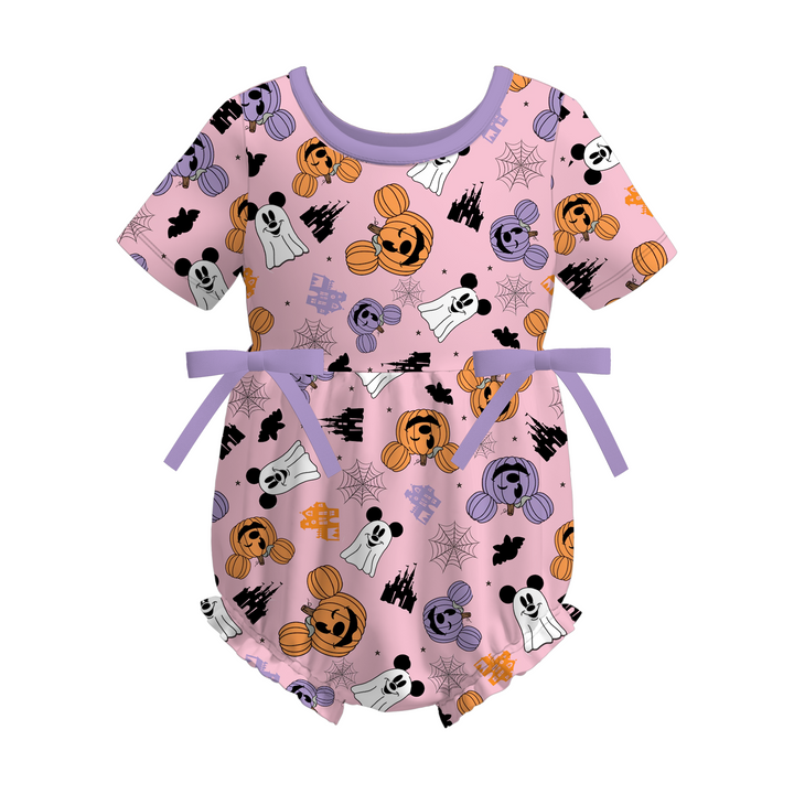 Halloween Witch princess short sleeve bowknot romper
