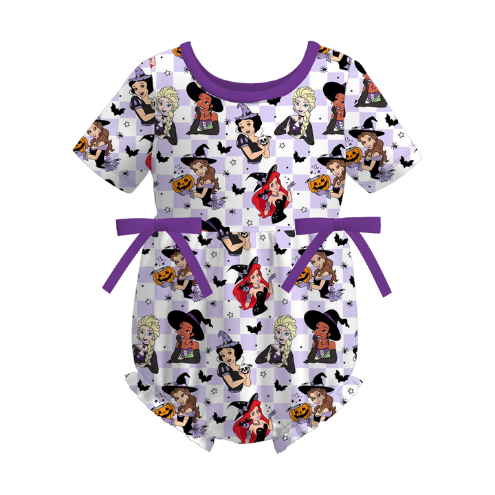 Halloween Witch princess short sleeve bowknot romper