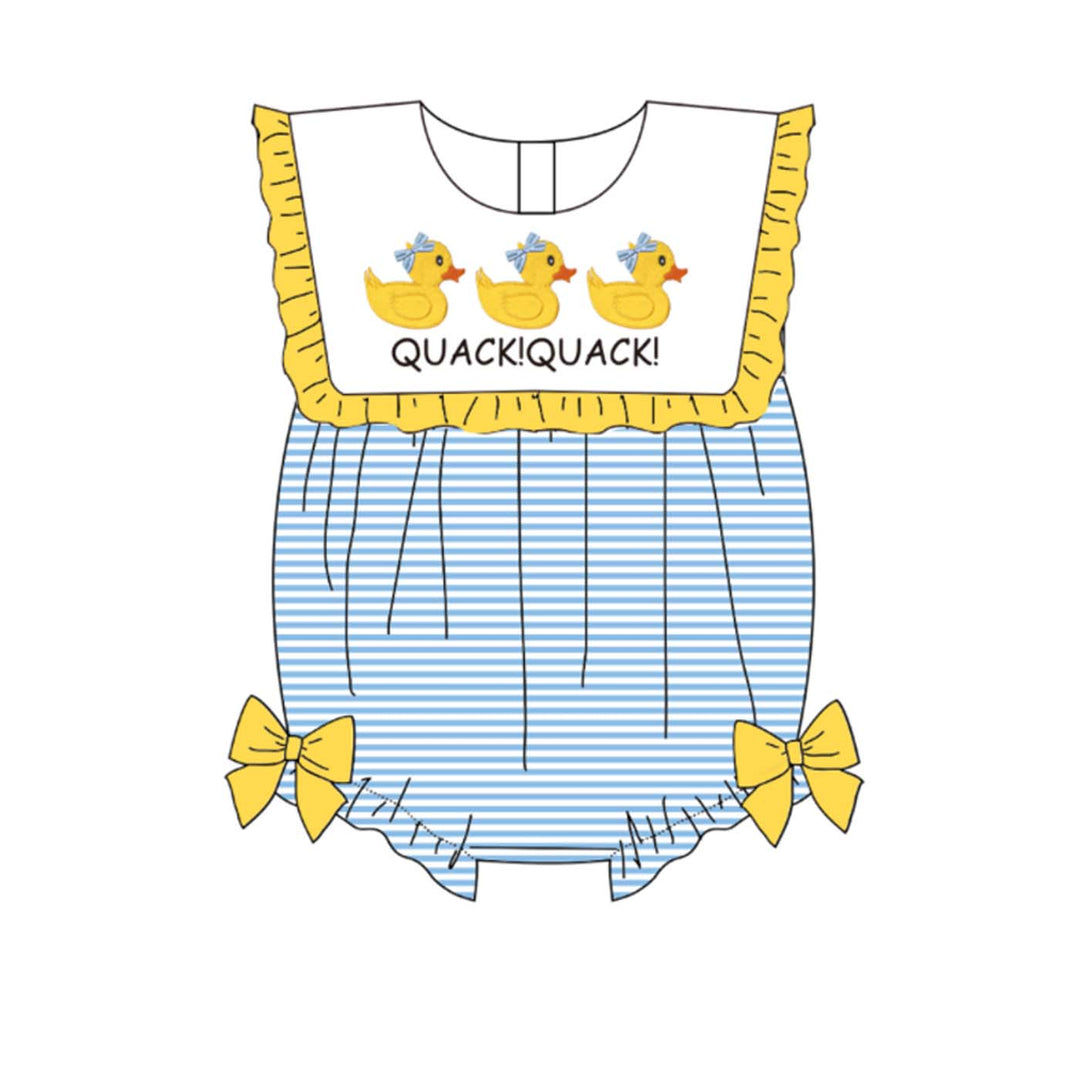 Cute little duck quack quack embroidery sibling outfits