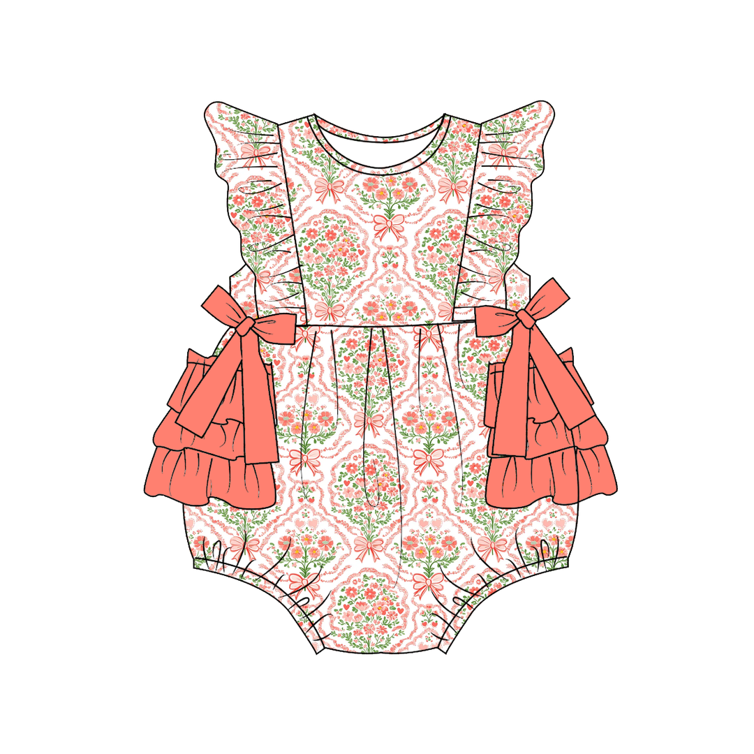 Easter cute all-over printed romper onesie for baby girls