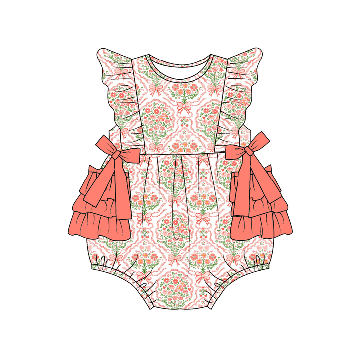 Easter cute all-over printed romper onesie for baby girls
