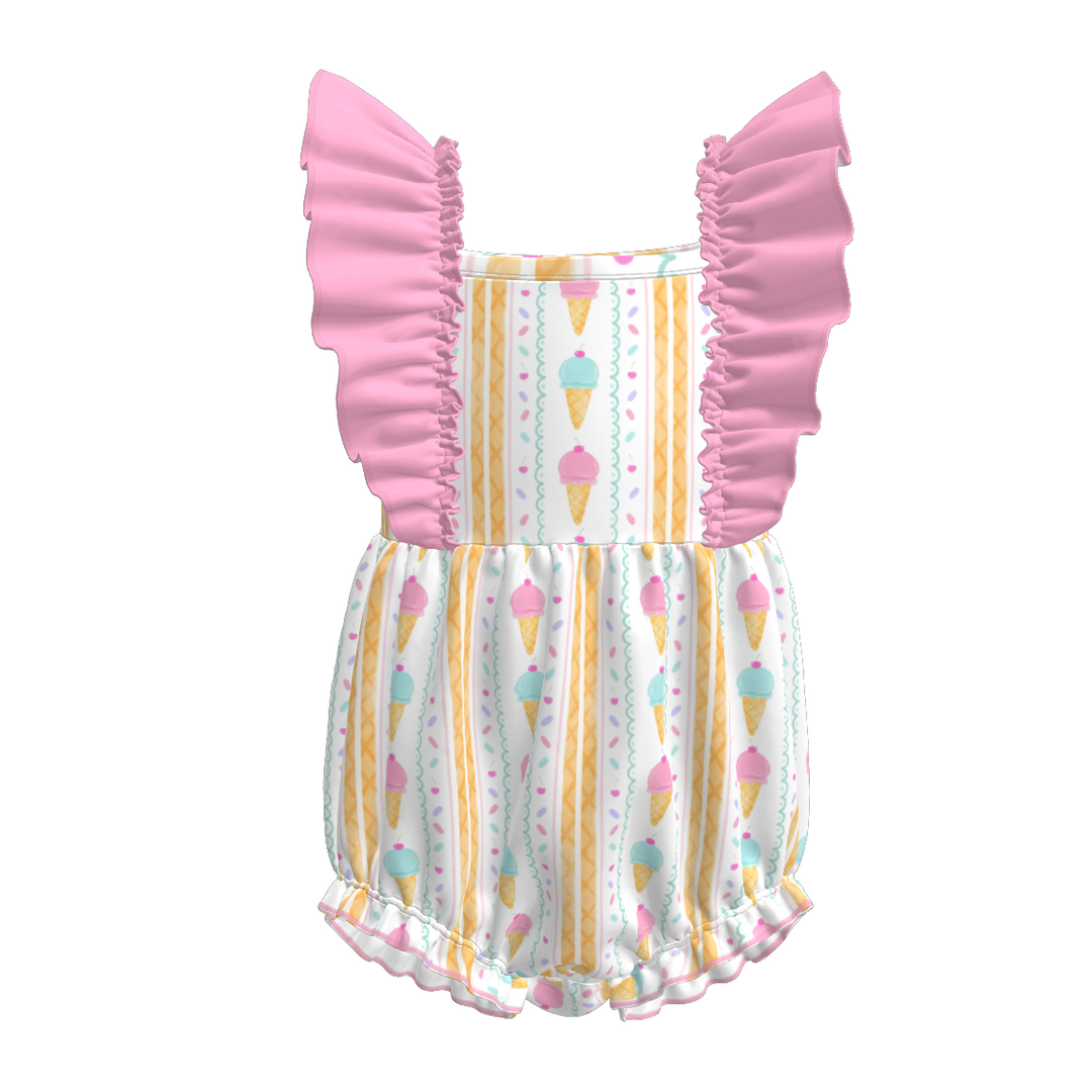 Girls' Sweet ice cream ruffle dress sibling outfits
