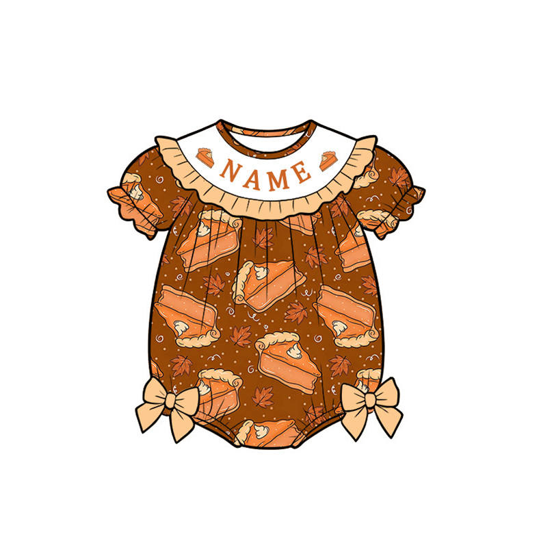 Custom Embroidery Name-Pumpkin Pie Thanksgiving Sibling outfit