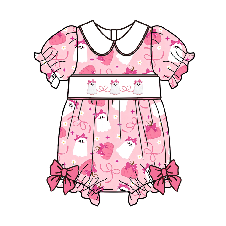 Personalized custom name Halloween Cute Ghost Embroidered Dress