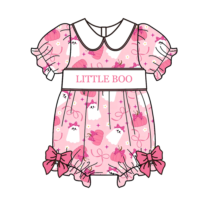 Personalized custom name Halloween Cute Ghost Embroidered Dress