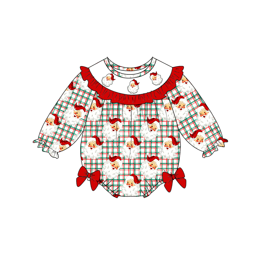 Personalized Embroidery Christmas Santa Claus Dress Sibling outfits