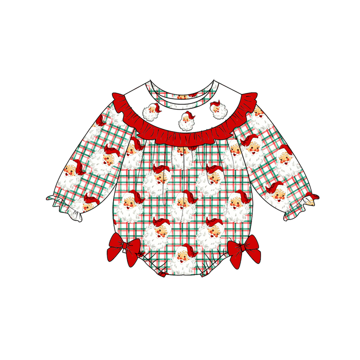 Personalized Embroidery Christmas Santa Claus Dress Sibling outfits
