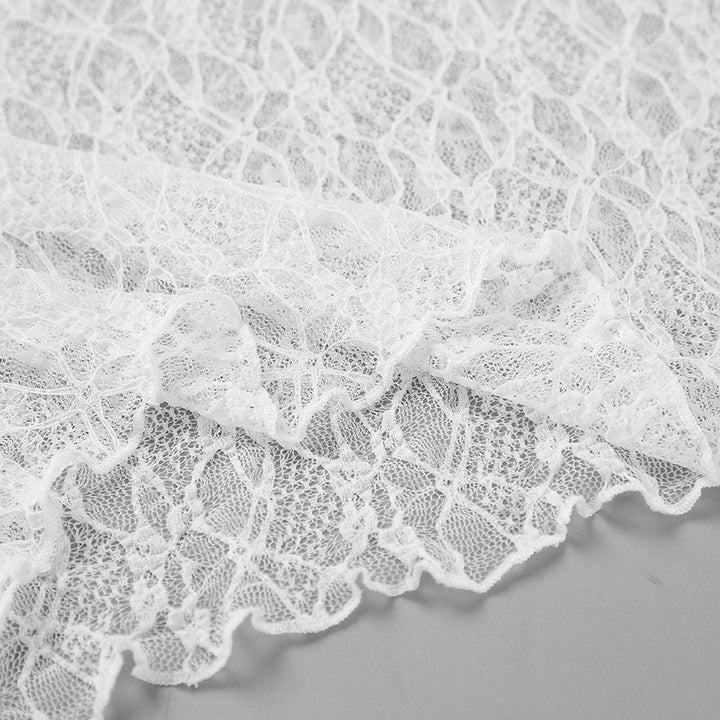See-through lace top&skirt set