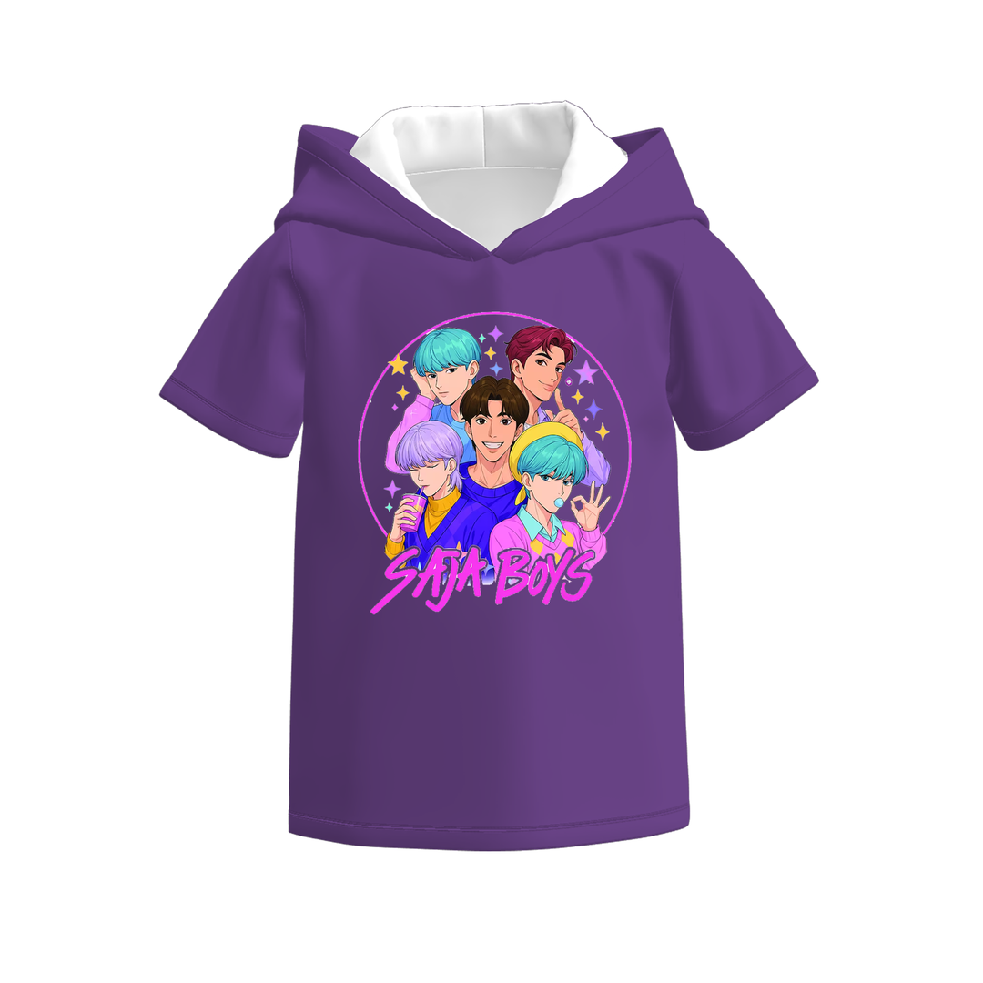 Boys' KDH K-pop inspired SAJA BOYS short sleeve hoodie top