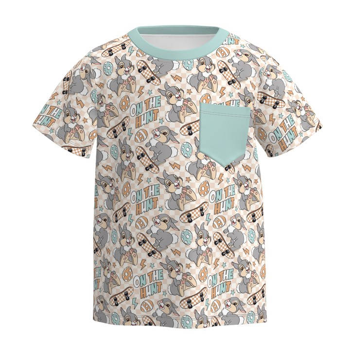 Easter Boys' cartoon cute printed short sleeve top t-shirt