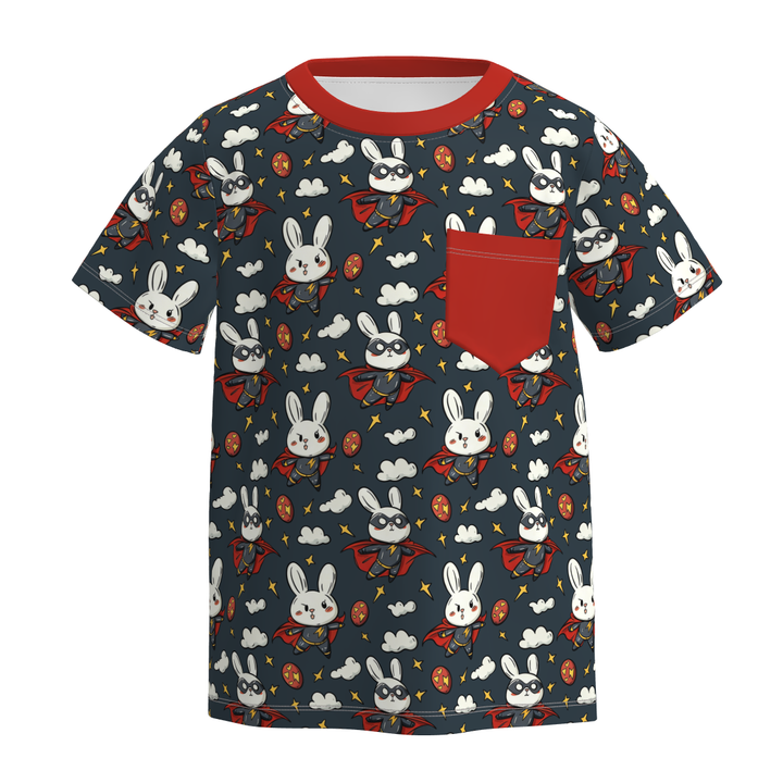 Easter Boys' cartoon cute printed short sleeve top t-shirt