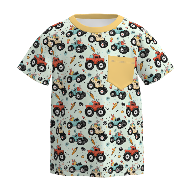 Easter Boys' cartoon cute printed short sleeve top t-shirt