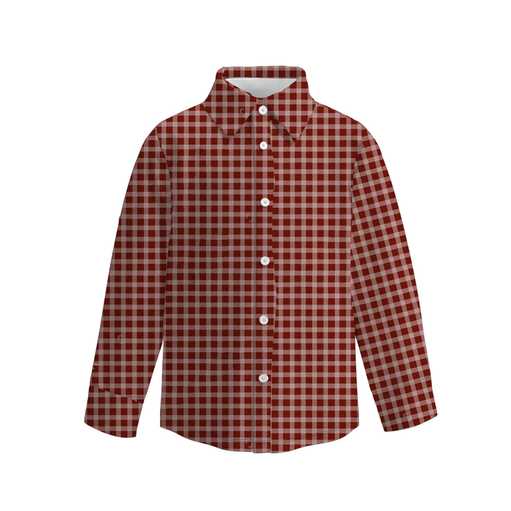BOYS LONG SLEEVE GINGHAM BUTTON DOWN SHIRT