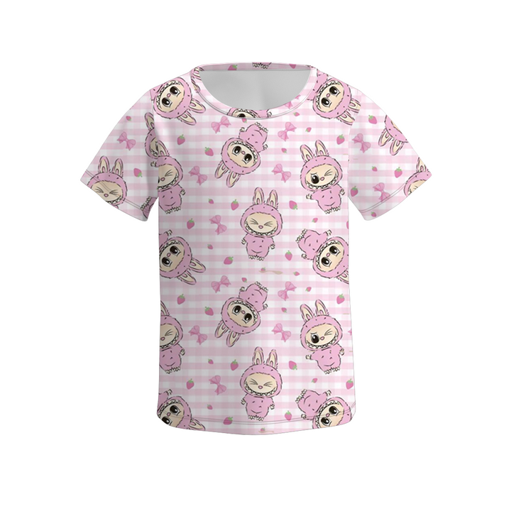 Girls short sleeve twirl dress with labubu printed