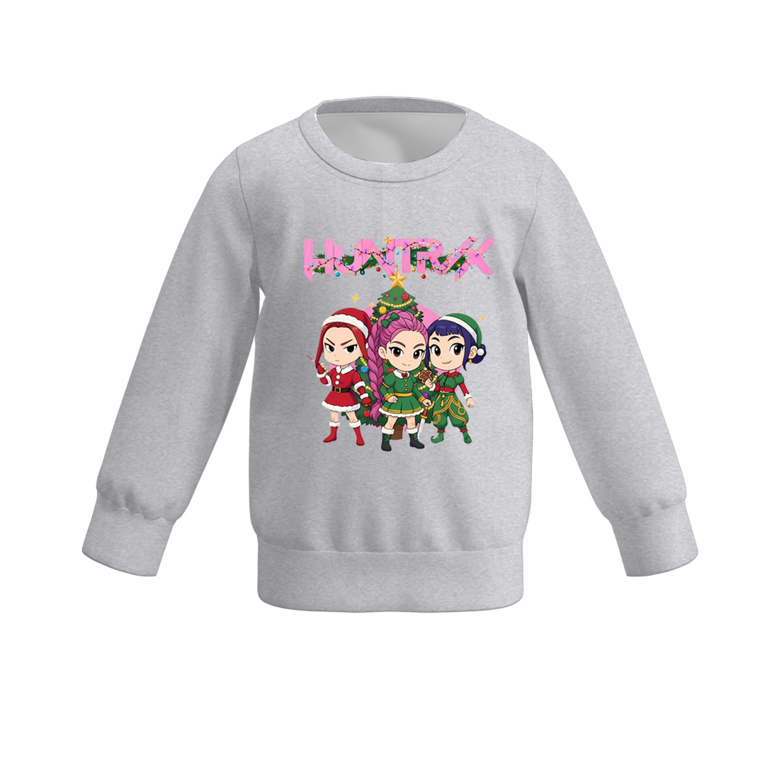 Christmas KPop Demon Hunters printed sweatshirt for girls