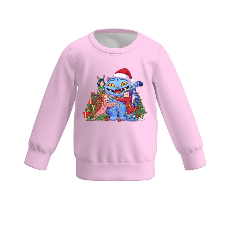 Christmas KPop Demon Hunters printed sweatshirt for girls