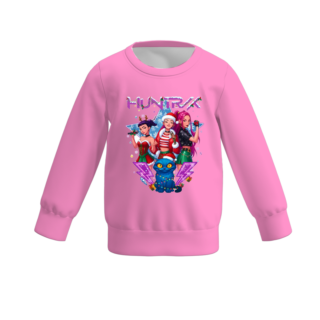 Christmas KPop Demon Hunters printed sweatshirt for girls