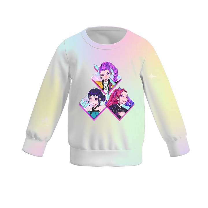 Christmas KPop Demon Hunters printed sweatshirt for girls
