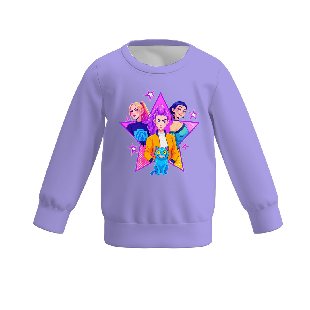 Christmas KPop Demon Hunters printed sweatshirt for girls
