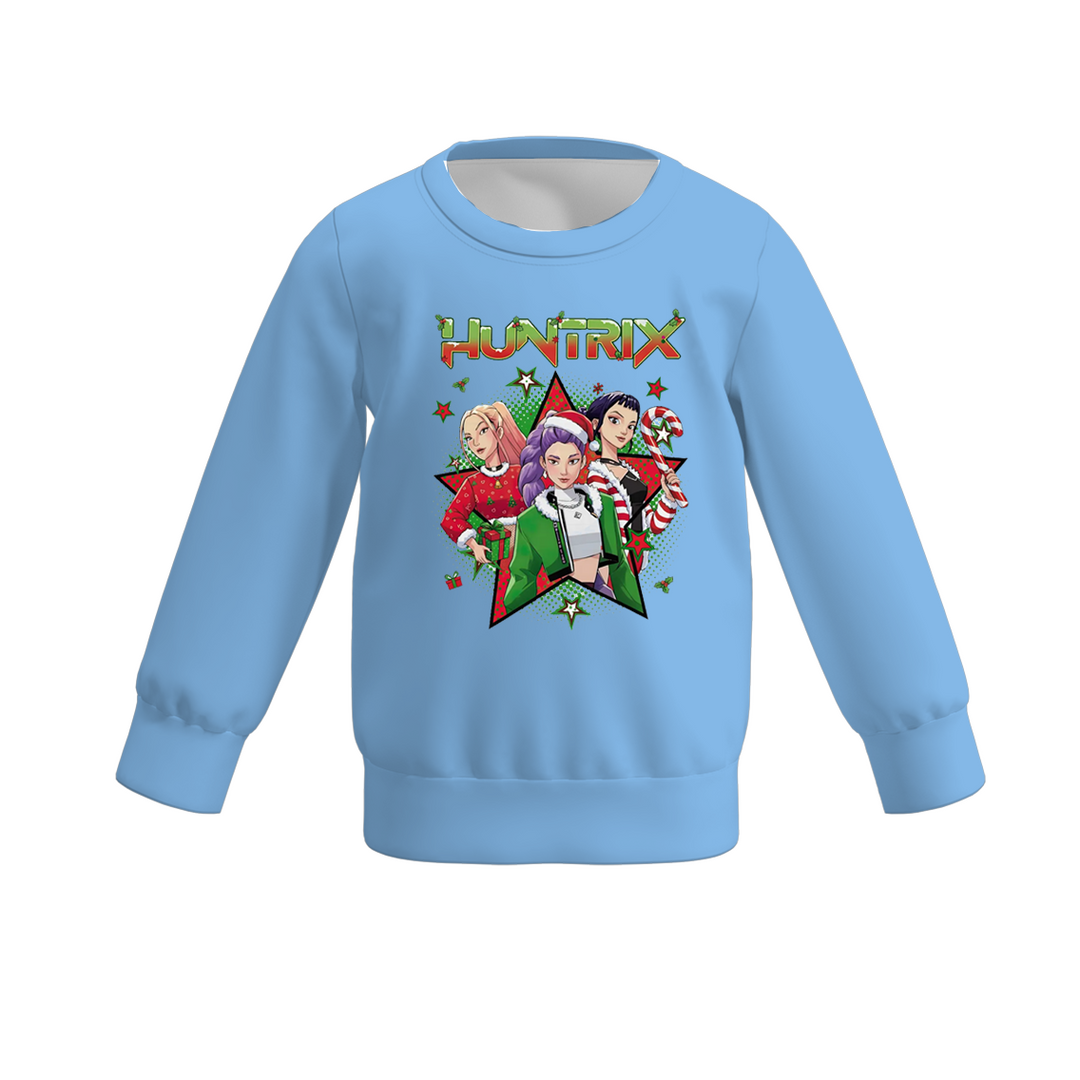 Christmas KPop Demon Hunters printed sweatshirt for girls