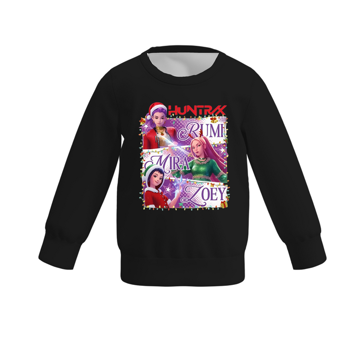 Christmas KPop Demon Hunters printed sweatshirt for girls