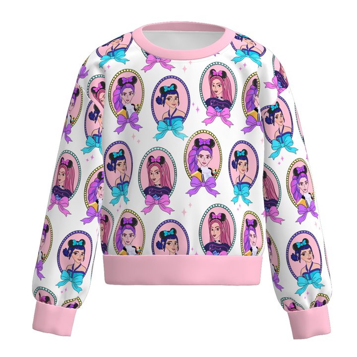 KDH K-pop inspired cute printed sweater top for girls