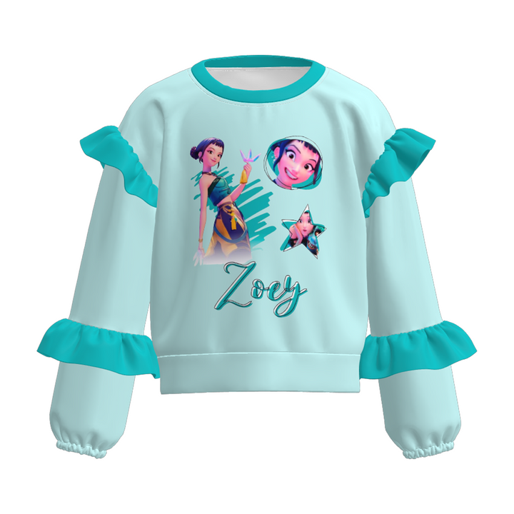 KDH K-pop inspired ruffle pullover top for girls