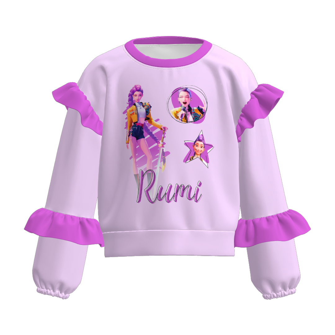 KDH K-pop inspired ruffle pullover top for girls