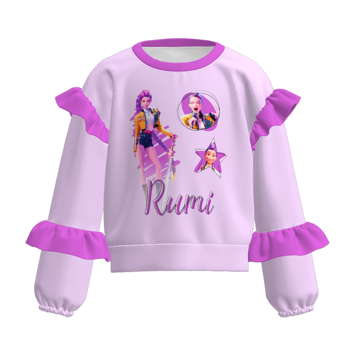 KDH K-pop inspired ruffle pullover top for girls