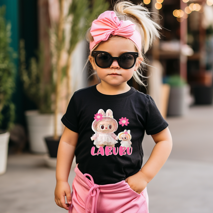 Girls cute LABUBU short-sleeved T-shirt