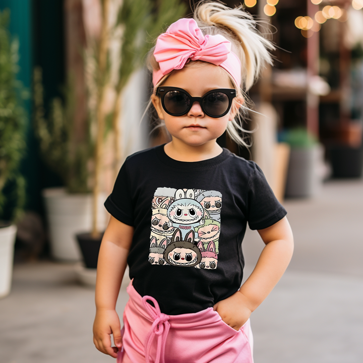 Girls cute LABUBU short-sleeved T-shirt