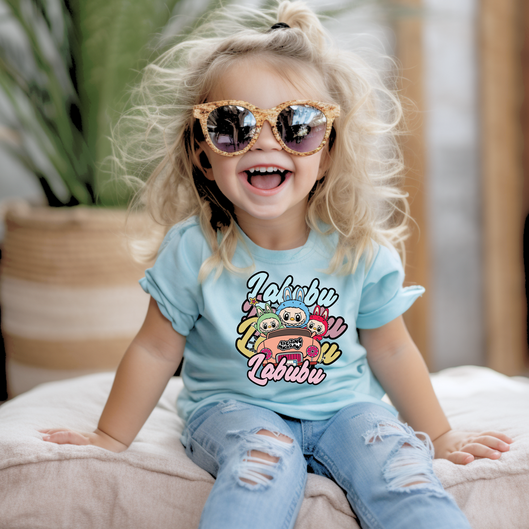 Girls cute LABUBU short-sleeved T-shirt