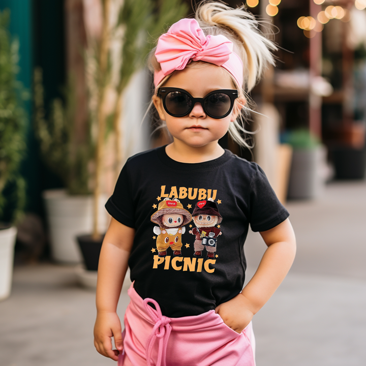 Girls cute LABUBU short-sleeved T-shirt