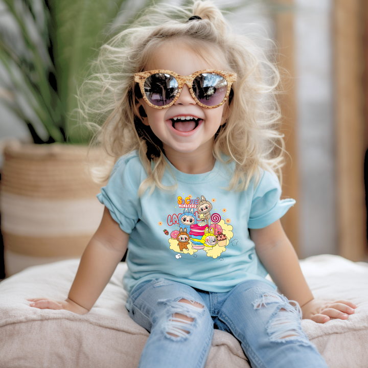 Girls cute LABUBU short-sleeved T-shirt