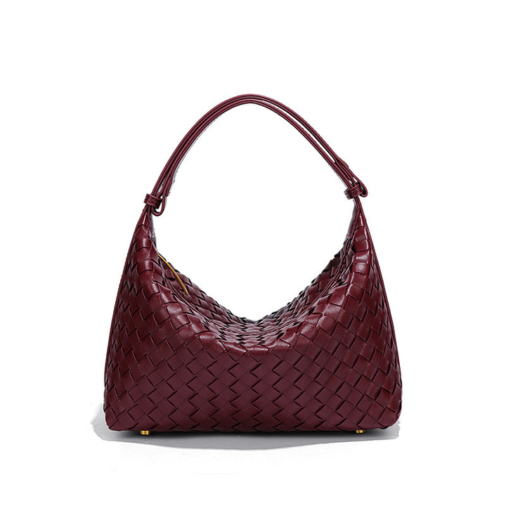 WEAVED LEATHER SHOULDER BAG FOR WOMEN