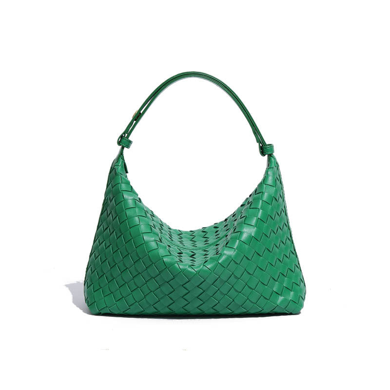 WEAVED LEATHER SHOULDER BAG FOR WOMEN