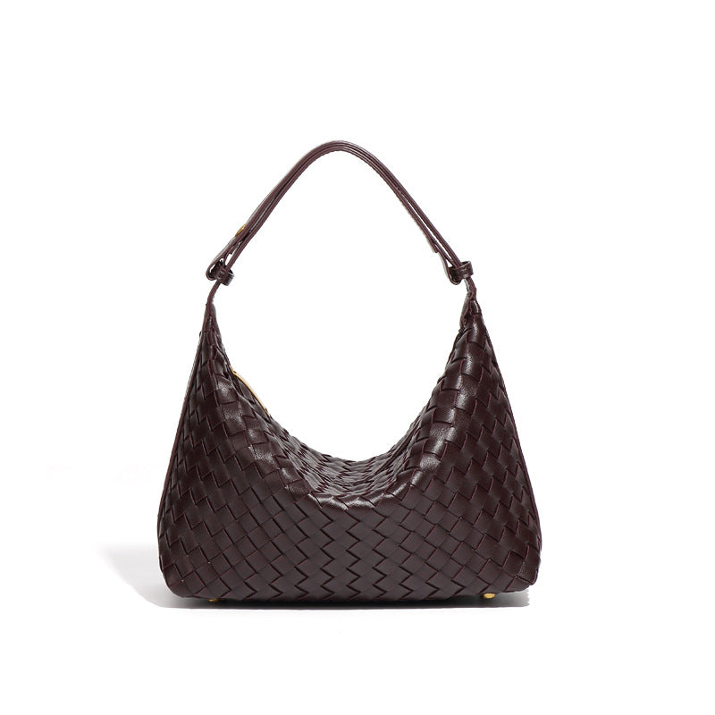 WEAVED LEATHER SHOULDER BAG FOR WOMEN