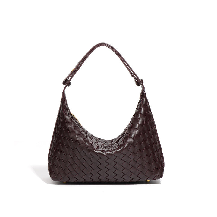 WEAVED LEATHER SHOULDER BAG FOR WOMEN