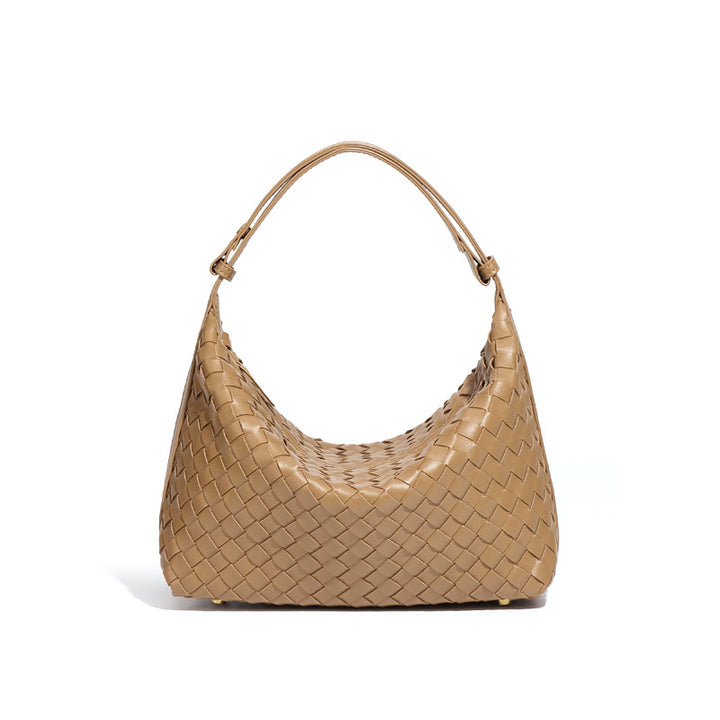 WEAVED LEATHER SHOULDER BAG FOR WOMEN