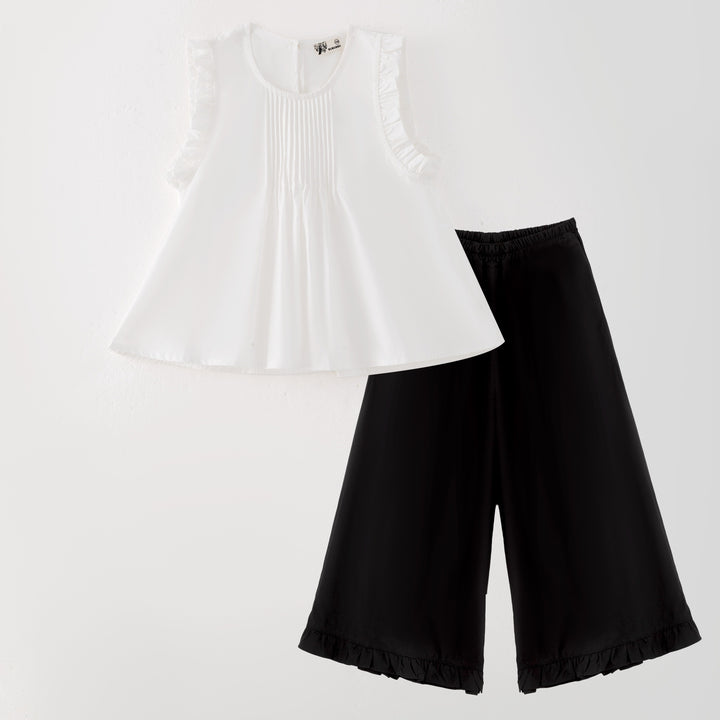 Girls cotton sleeveless Top&Wide Leg Pants Set