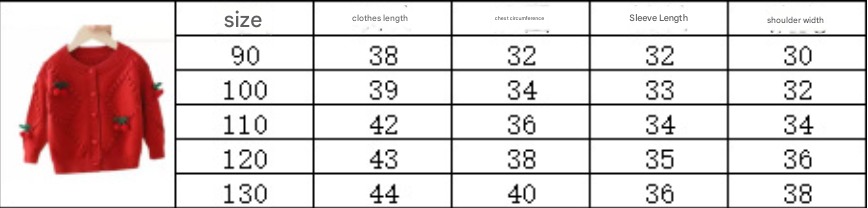 Girls knitted cherry cardigan cherry sweater coat