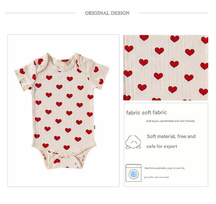 Baby summer pure cotton envelope collar lace romper