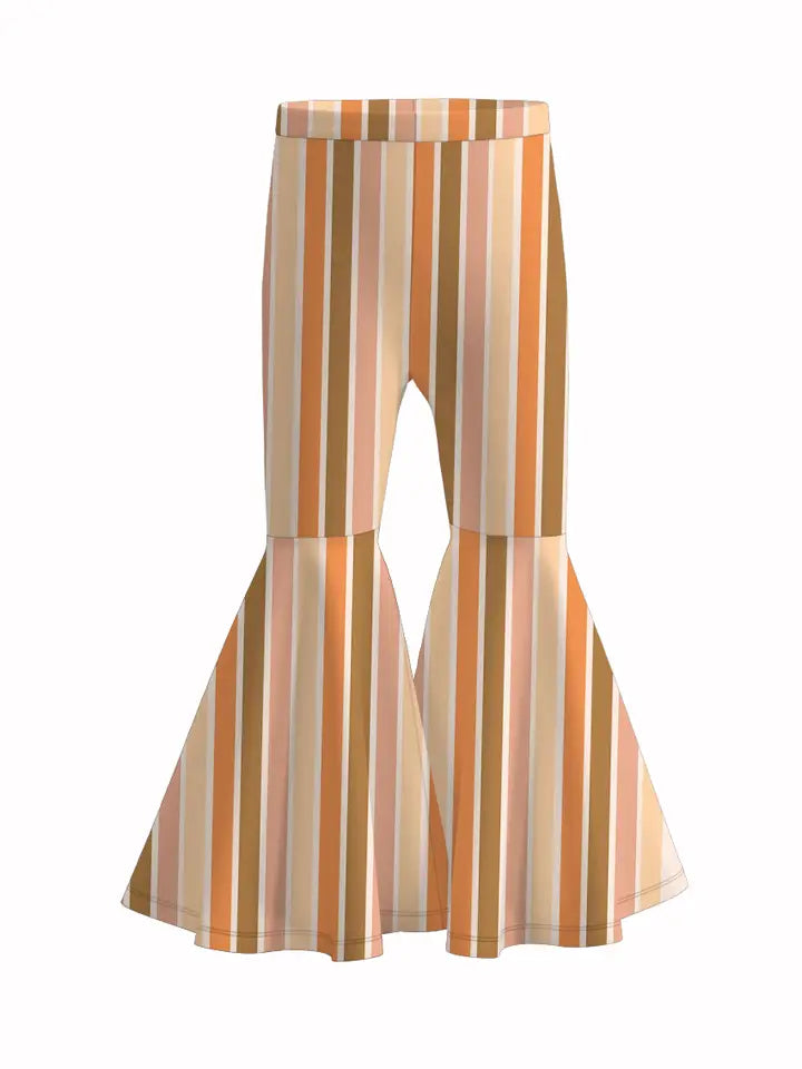 Girls' rainbow stripe  Bell Bottom Pant flare bottom pant