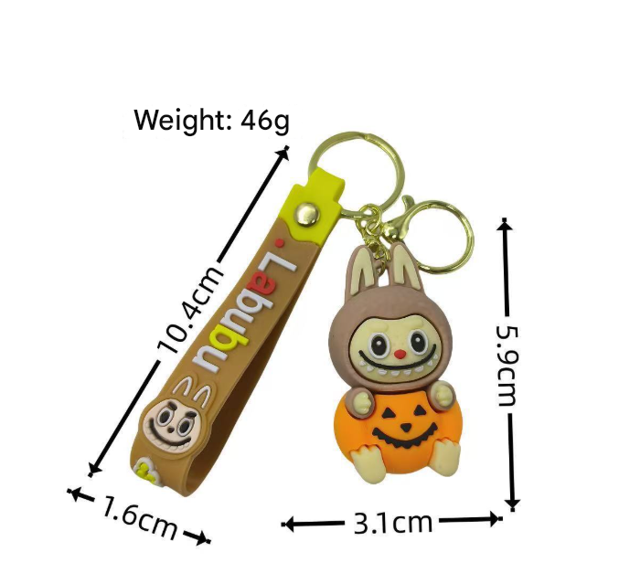 Pumpkin labubu keychain pendant cute Halloween  keychain