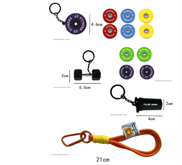 Fitness Series Silicone Dumbbell Keychain Creative Gift
