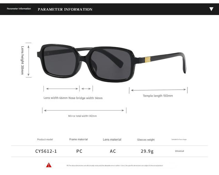 Square small frame sunglasses for women